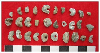 Figure 6. Jadeite and greenstone bead production evidence at Vargas IIA.
