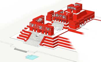 Reconstruction Drawing of Cancuén's Royal Palace