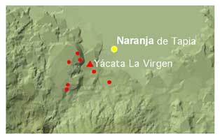 Figura 4. Sitios arqueológicos asociados a Naranjan.