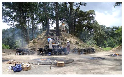 Figure 2. Sacred mound and altars at Iximche' (Photo courtesy of Don Arburn).