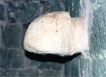 Figure 9. Chich&eacute;n Itz&aacute; limestone wall phallus. Height: 10" Date: Terminal Classic.