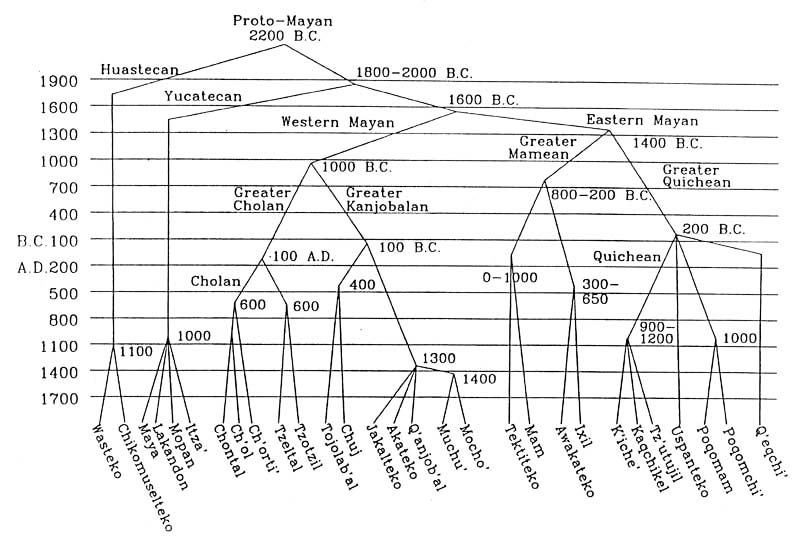 Figure 1. A Family Tree of Mayan Languages. Figure 1. A Family Tree of Mayan Languages.