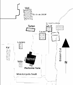 Map 2: Preliminary plans of Cop&aacute;n, Honduras. (ca. A.D. 430-435)