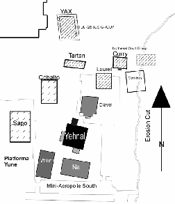 Map 3: Preliminary plans of Cop&aacute;n, Honduras. (ca. A.D. 435-440)