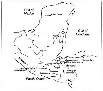 Figura 1. Mapa del Oriente de Mesoamérica.