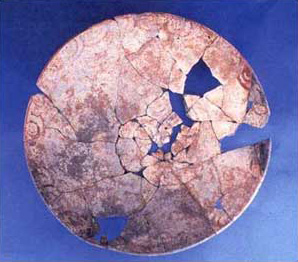 Figure 10. Polychrome Ceramic plate, (Heavily Burnt), from Structure A1 tomb excavation.