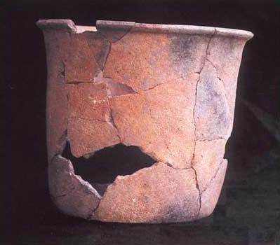 Figure 11. "Flowerpot" vessel from Structure A1 tomb excavations.