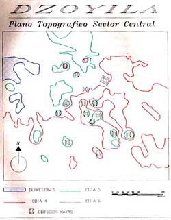 Plan 3. Dzoyilá Archaeological Zone.