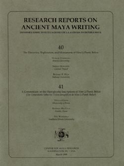 Publication: Research Reports on Ancient Maya Writing. Click on cover to view larger, higher resolution image.