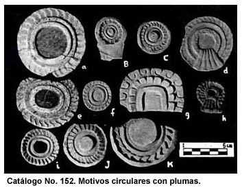 Catálogo No. 152. Motivos circulares con plumas.