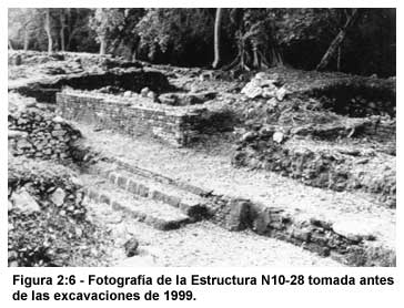 Figura 2:6-Fotograf&iacute;a de la Estructura N10-28 tomada antes de las excavaciones de 1999.