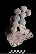 Figura 3:29 - Esta pieza representa la mano de la figura central apoyada contra un gran pectoral de cuentas de jade&iacute;ta. Esta identificaci&oacute;n est&aacute; basada en el tama&ntilde;o de la mano en relaci&oacute;n con otras figuras de la colecci&oacute;n, y con varias otras piezas con formas que se corresponden con el tama&ntilde;o de las cuentas.