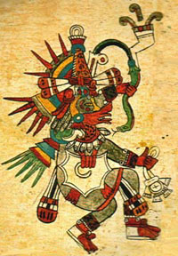 Imagen de Quetzalcóatl del Códice Borbonicus