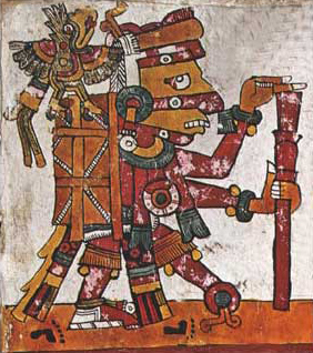 Figura 1. El Tezcatlipoca Rojo, Códice Borgia, p. 21.