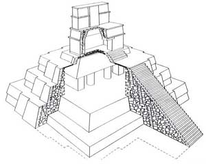 Figure 1. Preclassic to Early Classic in Structure R-3. (Drawing: Mark Child)