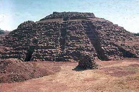 Figure 7: Pyramid 2 showing some of the excavation trenches.