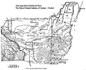 Area map from Scholes & Roys: The Maya Chontal Indians of Acalan - Tixchel