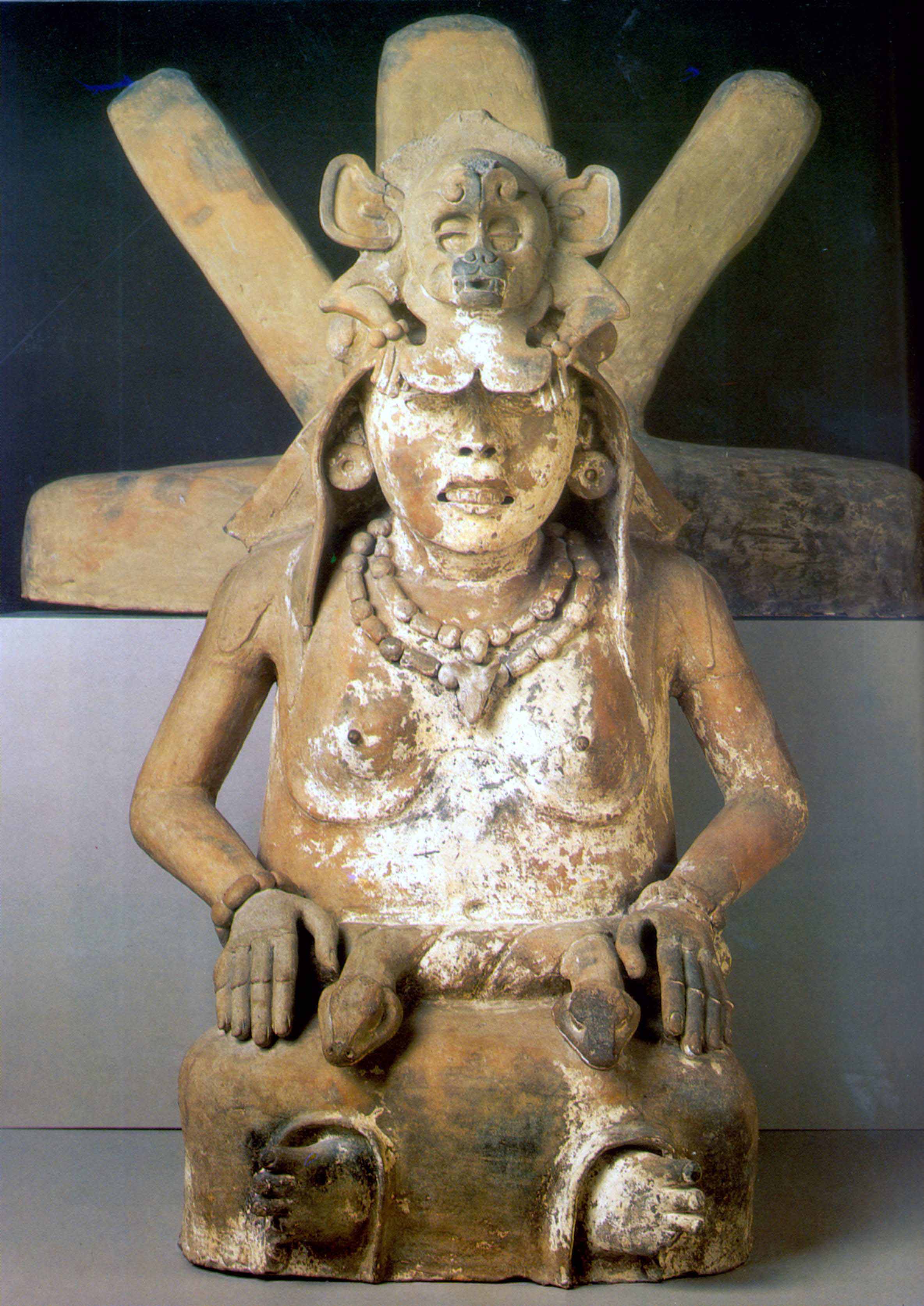 Seated Cihuateteo sculpture