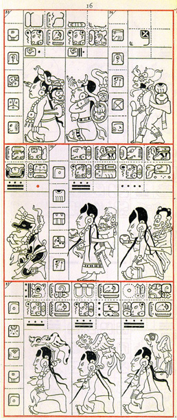 Dibujo de Gates del Códice Dresden de la Página 16, haga clic para imagen de tamaño completo