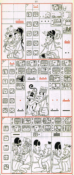 Gates drawing of Dresden Codex Page 21, click for full size image