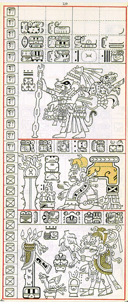 Dibujo de Gates del Códice Dresden de la Página 26, haga clic para imagen de tamaño completo