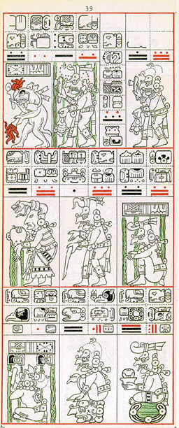 Dibujo de Gates del Códice Dresden de la Página 39, haga clic para imagen de tamaño completo