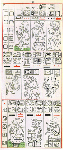 Dibujo de Gates del Códice Dresden de la Página 40, haga clic para imagen de tamaño completo