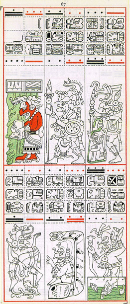 Dibujo de Gates del Códice Dresden de la Página 67, haga clic para imagen de tamaño completo