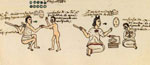 Image - Folio 58v depicts punishments given to children who disobeyed their parents