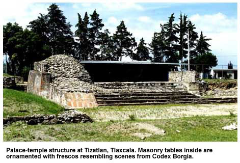 Palace-temple structure at Tizatlan, Tlaxcala.
