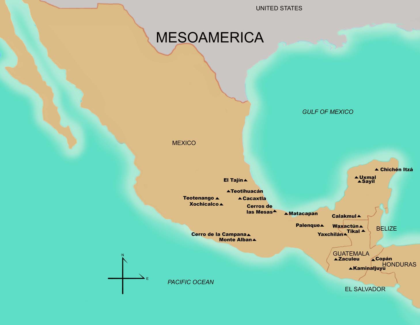 Mapa de Sitios del Periodo Clásico