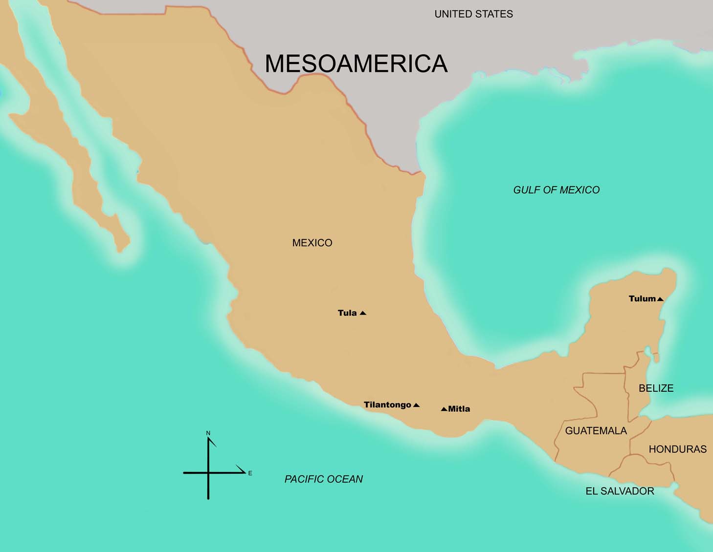 Mapa de Sitios del Periodo Post-Clásico Temprano