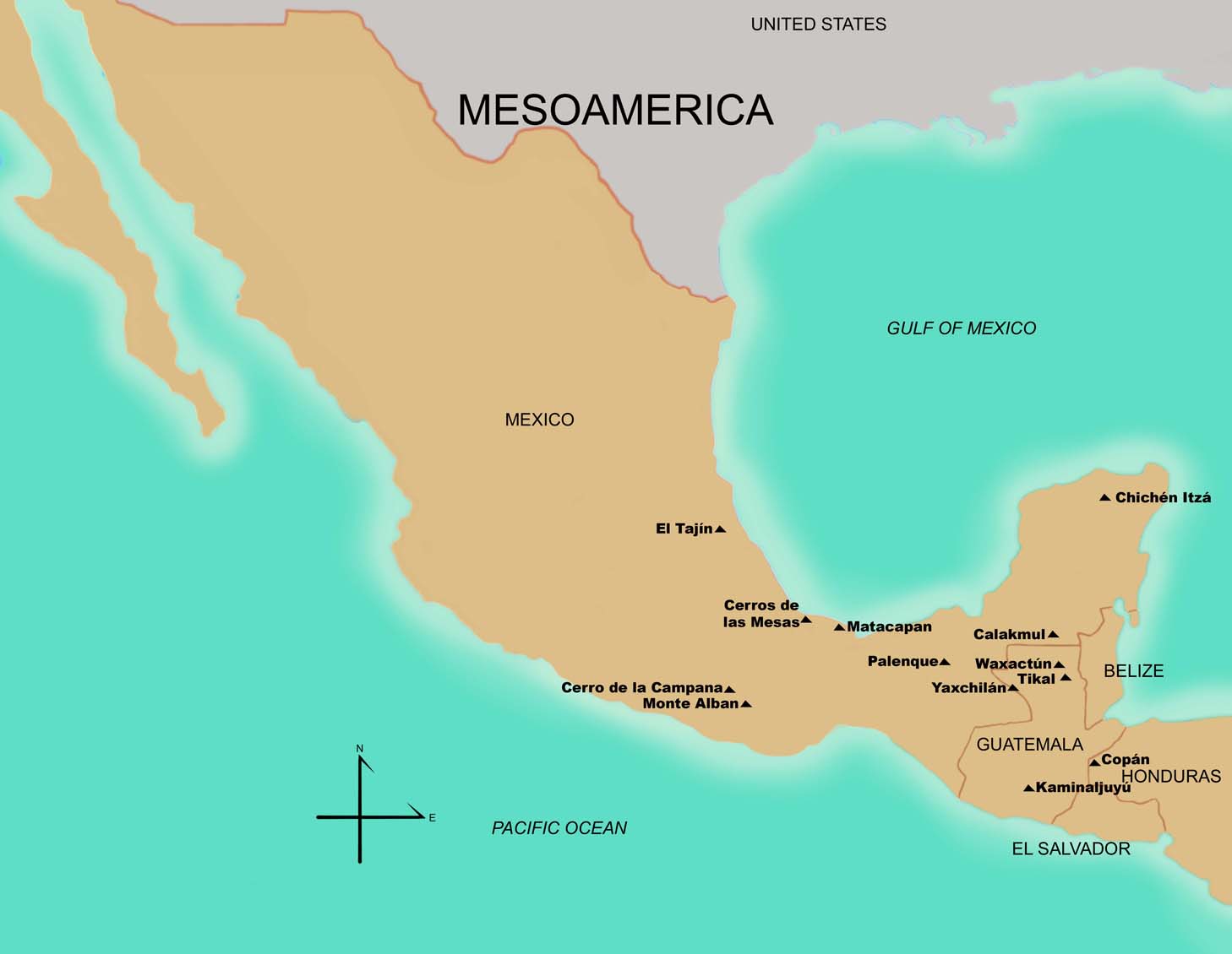 Mapa de Sitios del Periodo Tardía Clásico