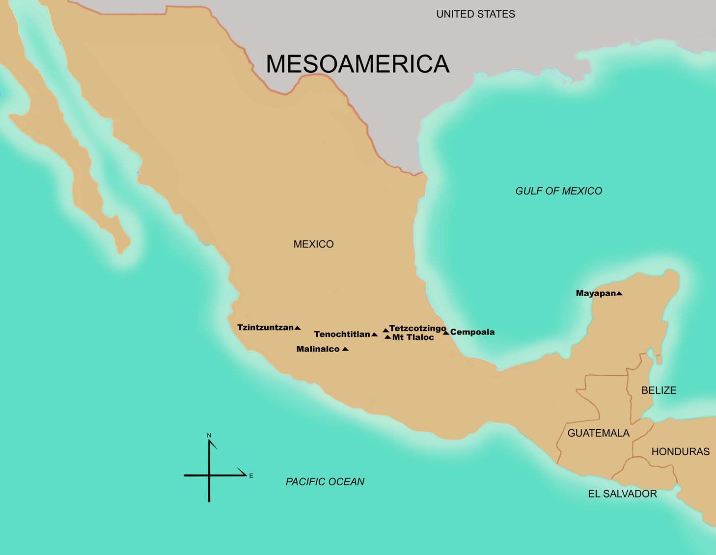 Mapa de Sitios del Periodo Post-Clásico Temprano