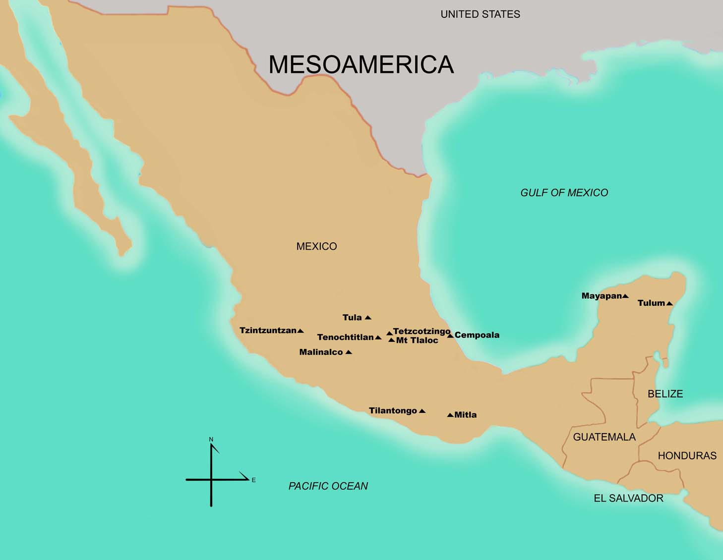 Mapa de Sitios del Periodo Post-Clásico Temprano