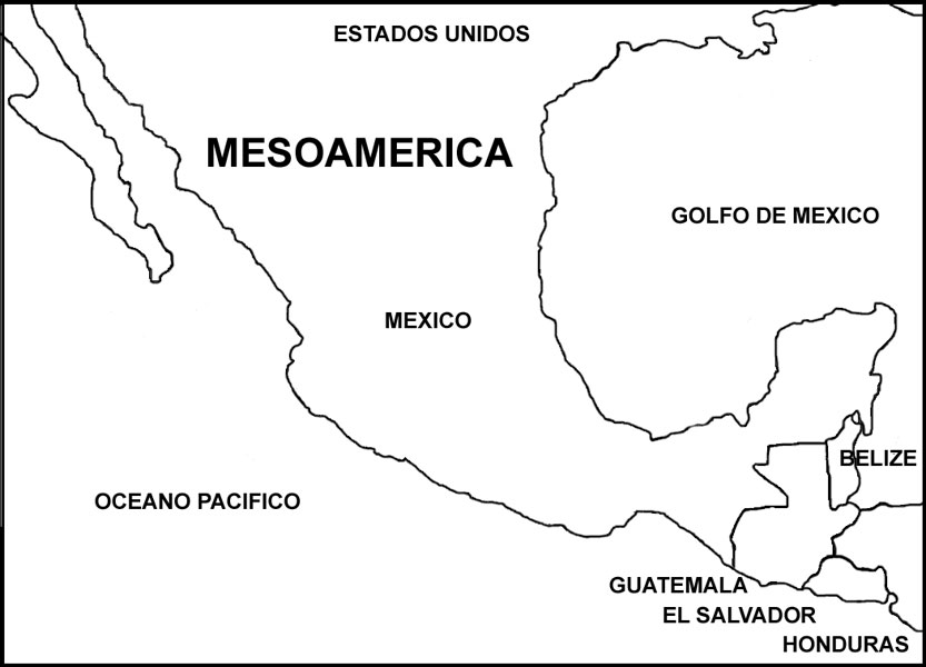Mapa de los Cinco Países de Mesoamérica