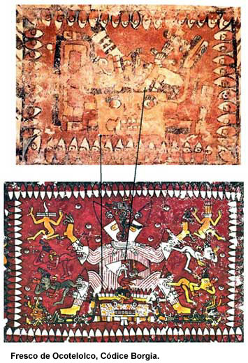 Imagen - Fresco de Ocotelolco, Códice Borgia.