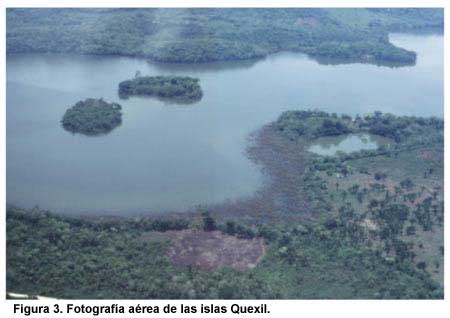Figura 3. Fotograf&iacute;a a&eacute;rea de las islas Quexil.