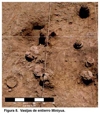 Figura 8. Vasijas de entierros de Miniyua.