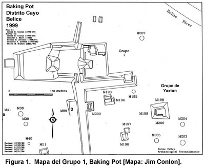 Figura 1. Mapa del Grupo 1, Baking Pot [Mapa: Jim Conlon].