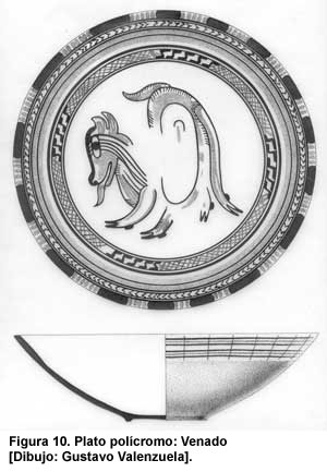 Figura 10. Plato pol&iacute;cromo: Venado [Dibujo: Gustavo Valenzuela].