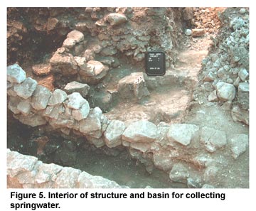 Figure 5. Interior of structure and basin for collecting springwater.