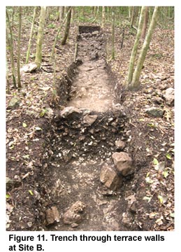 Figure 11. Trench through terrace walls at Site B.